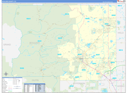 Boulder County, CO Wall Map Zip Code Basic Style 2024