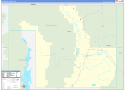 Boundary County, ID Wall Map Zip Code Basic Style 2024