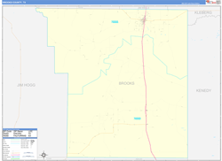 Brooks County, TX Wall Map Zip Code Basic Style 2024