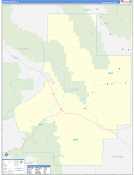 Butte County, ID Wall Map Zip Code Basic Style 2024
