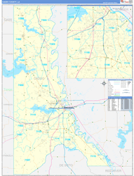 CaddoParish (County), LA Wall Map Zip Code Basic Style 2023