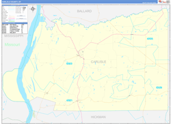 Carlisle County, KY Wall Map Zip Code Basic Style 2024