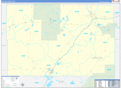 Carlton County, MN Wall Map Zip Code Basic Style 2024