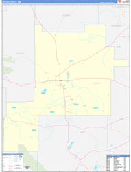Chaves County, NM Wall Map Zip Code Basic Style 2024