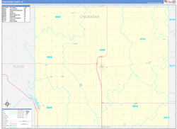 Chickasaw County, IA Wall Map Zip Code Basic Style 2024