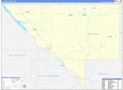 Chippewa County, MN Wall Map Zip Code Basic Style 2024