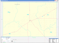 Cimarron County, OK Wall Map Zip Code Basic Style 2024
