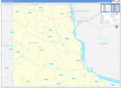 Clayton County, IA Zip Code Map
