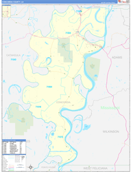 Concordia County, LA Zip Code Map