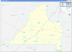 Conecuh County, AL Zip Code Map