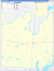 Cooke County, TX Wall Map Zip Code Basic Style 2024