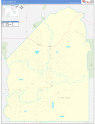 Costilla County, CO Wall Map Zip Code Basic Style 2024