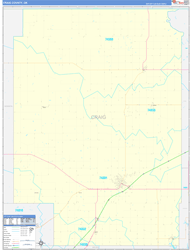 Craig County, OK Wall Map Zip Code Basic Style 2024