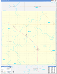 Cuming County, NE Wall Map Zip Code Basic Style 2024