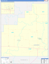 Curry County, NM Wall Map Zip Code Basic Style 2024