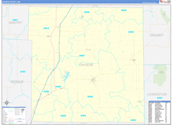 Daviess County, MO Wall Map Zip Code Basic Style 2024