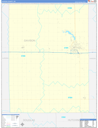 Davison County, SD Wall Map Zip Code Basic Style 2024