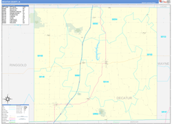 Decatur County, IA Wall Map Zip Code Basic Style 2024