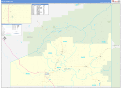 Delta County, CO Wall Map Zip Code Basic Style 2024