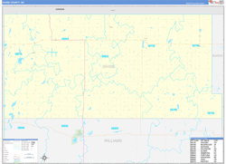 Divide County, ND Wall Map Zip Code Basic Style 2024