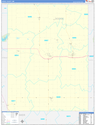 Dodge County, MN Wall Map Zip Code Basic Style 2024