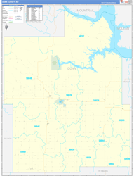 Dunn County, ND Wall Map Zip Code Basic Style 2023