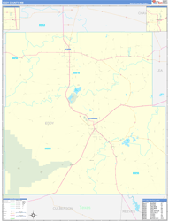 Eddy County, NM Wall Map Zip Code Basic Style 2024