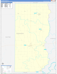 Edwards County, IL Wall Map Zip Code Basic Style 2024