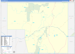 Elko County, NV Wall Map Zip Code Basic Style 2024