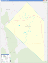 Esmeralda County, NV Wall Map Zip Code Basic Style 2024