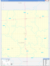 Fillmore County, NE Wall Map Zip Code Basic Style 2023