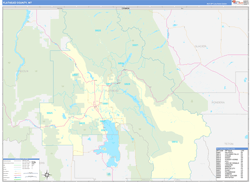 Flathead County, MT Wall Map Zip Code Basic Style 2023