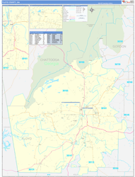 Floyd County, GA Wall Map Zip Code Basic Style 2024