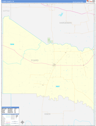 Foard County, TX Wall Map Zip Code Basic Style 2024