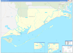 Franklin County, FL Wall Map Zip Code Basic Style 2024
