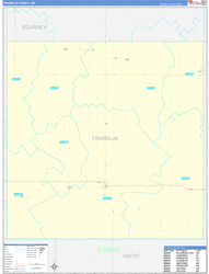 Franklin County, NE Wall Map Zip Code Basic Style 2023