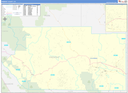 Fremont County, CO Wall Map Zip Code Basic Style 2024