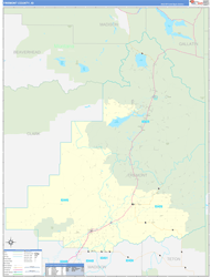 Fremont County, ID Wall Map Zip Code Basic Style 2024