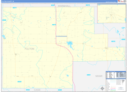 Fulton County, IN Wall Map Zip Code Basic Style 2024