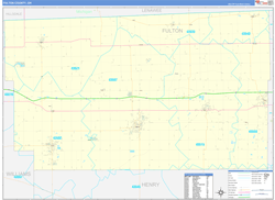 Fulton County, OH Wall Map Zip Code Basic Style 2024
