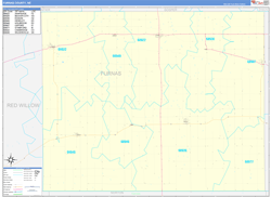 Furnas County, NE Wall Map Zip Code Basic Style 2023