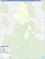 Gallatin County, MT Wall Map Zip Code Basic Style 2023