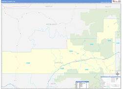 Garfield County, CO Wall Map Zip Code Basic Style 2024
