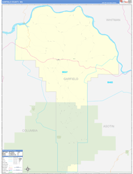 Garfield County, WA Wall Map Zip Code Basic Style 2024