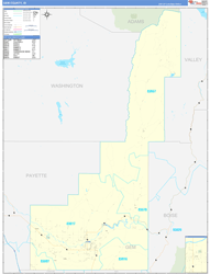 Gem County, ID Wall Map Zip Code Basic Style 2024