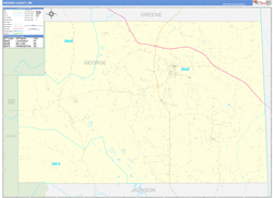 George County, MS Wall Map Zip Code Basic Style 2024