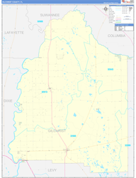 Gilchrist County, FL Wall Map Zip Code Basic Style 2023