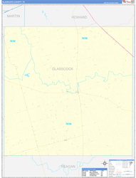 Glasscock County, TX Wall Map Zip Code Basic Style 2024