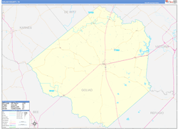 Goliad County, TX Wall Map Zip Code Basic Style 2024