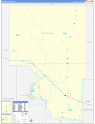 Gooding County, ID Wall Map Zip Code Basic Style 2024